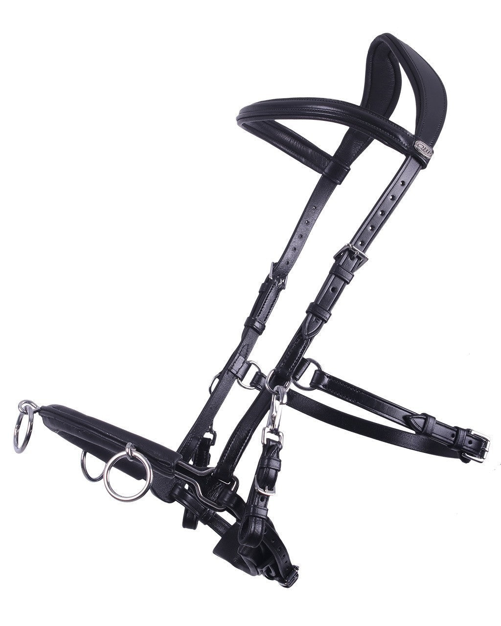 Multifunctional Leather Cavesson / Bridle - Black - Nags Essentials