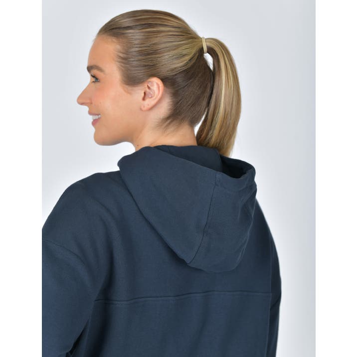Dublin 1/4 Zip Hooded Fleece Pullover - Navy