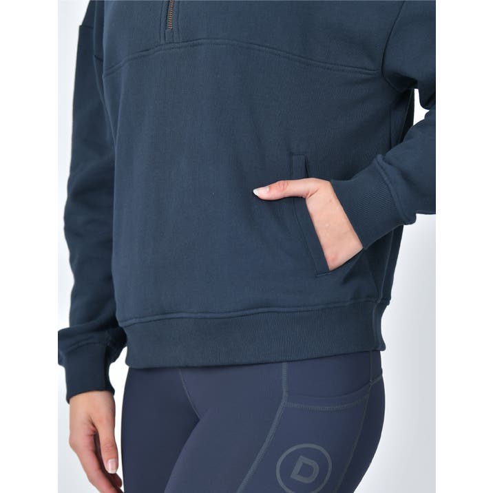 Dublin 1/4 Zip Hooded Fleece Pullover - Navy