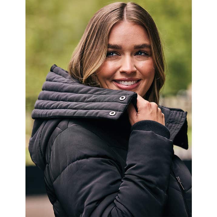 Dublin Belted Longline Puffer - Black
