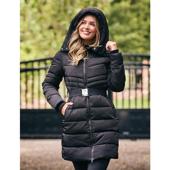 Dublin Belted Longline Puffer - Black