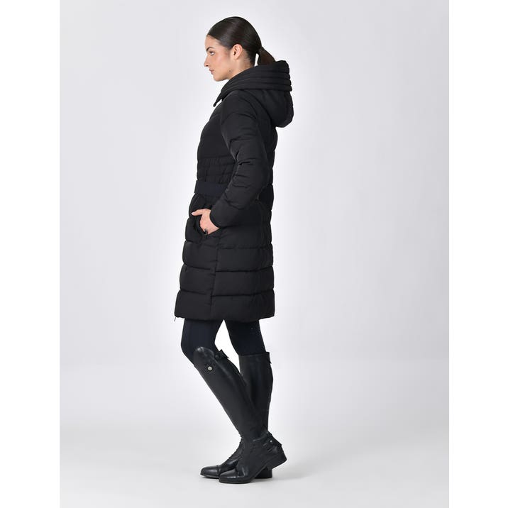 Dublin Belted Longline Puffer - Black
