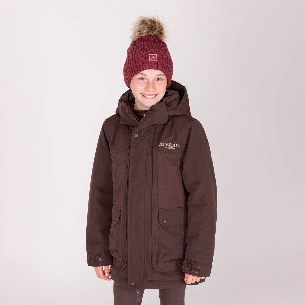 Aubrion Equestrian Winter Coat - Young Rider Espresso