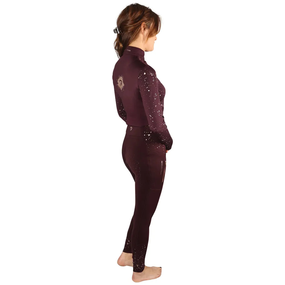 Hy Equestrian Enchanted Collection Riding Tights -Plum/Rose Gold