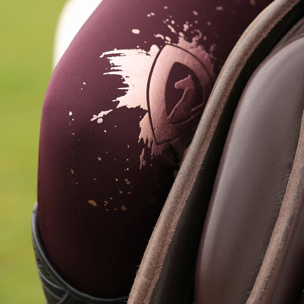 Hy Equestrian Enchanted Collection Riding Tights -Plum/Rose Gold