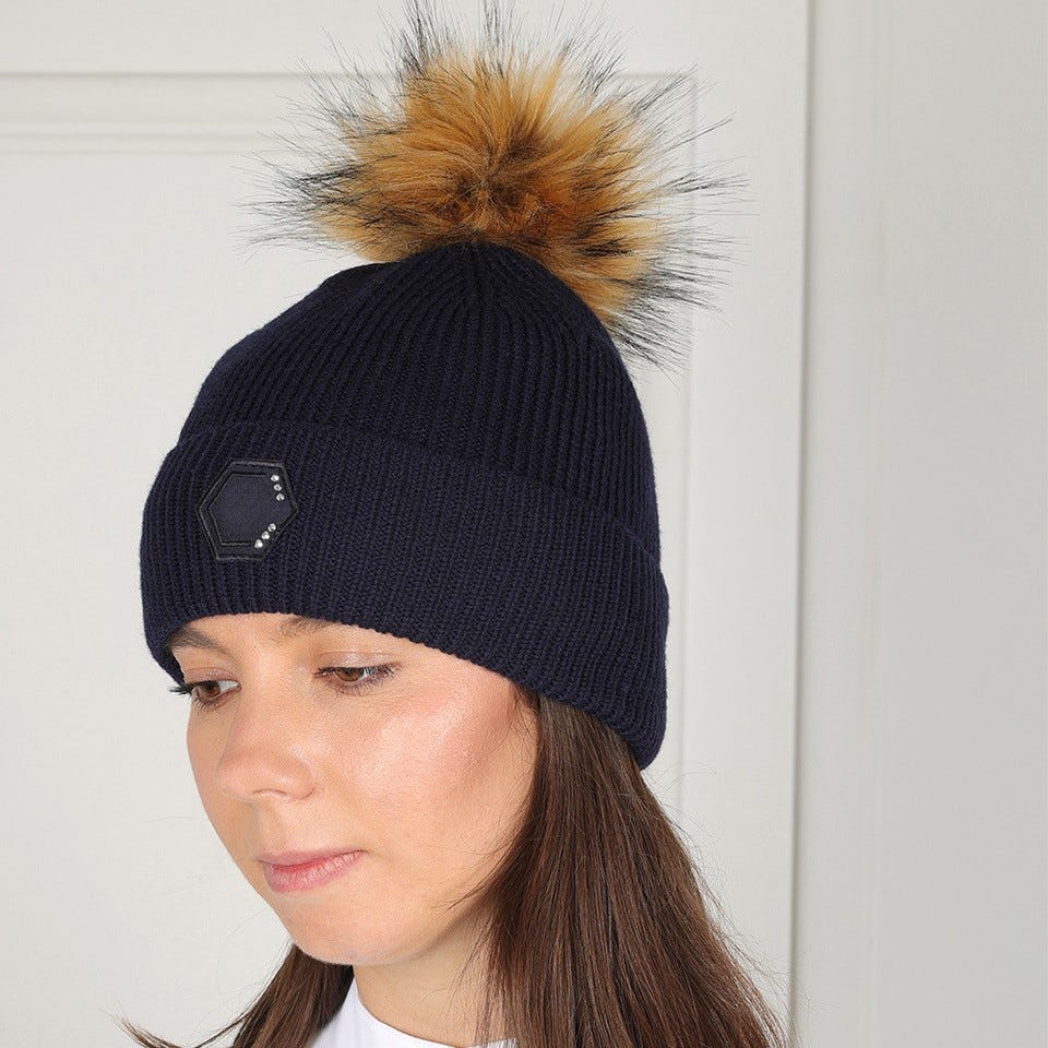 Coldstream Hawick Crystal Bobble Hat - Navy