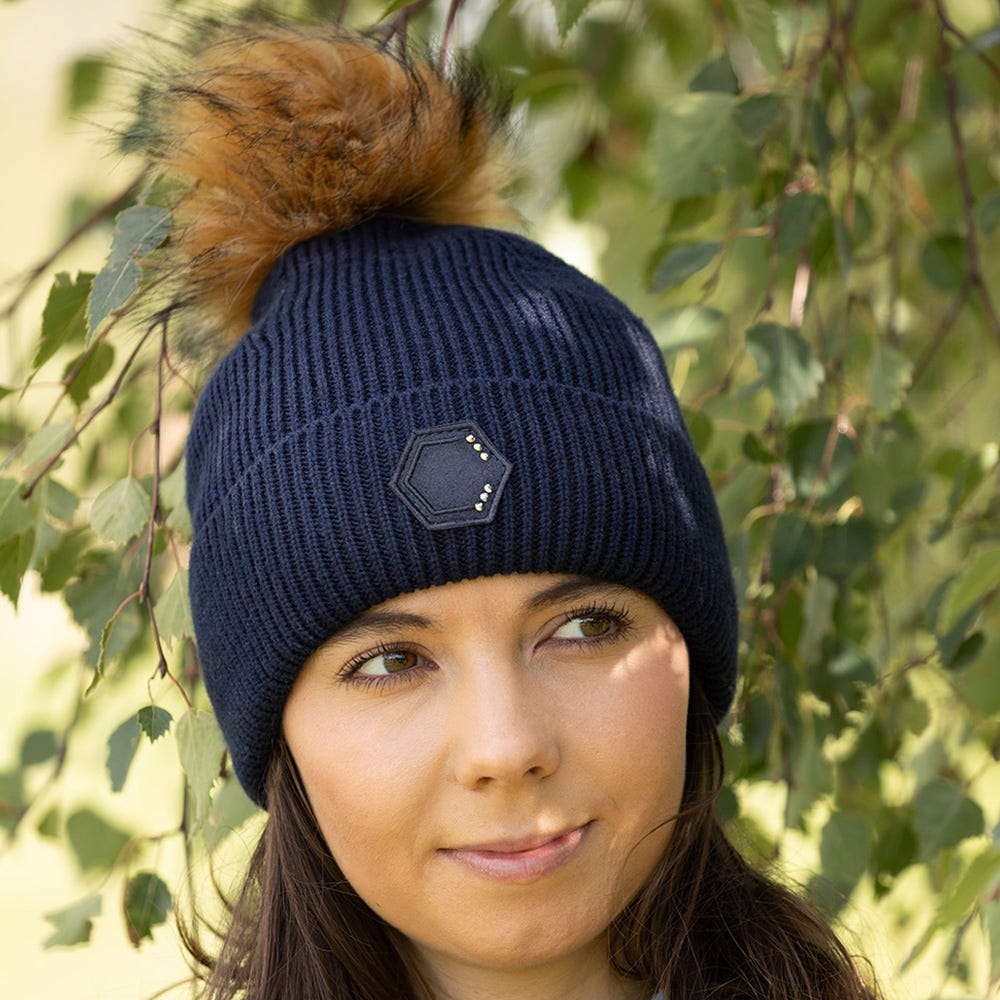 Coldstream Hawick Crystal Bobble Hat - Navy