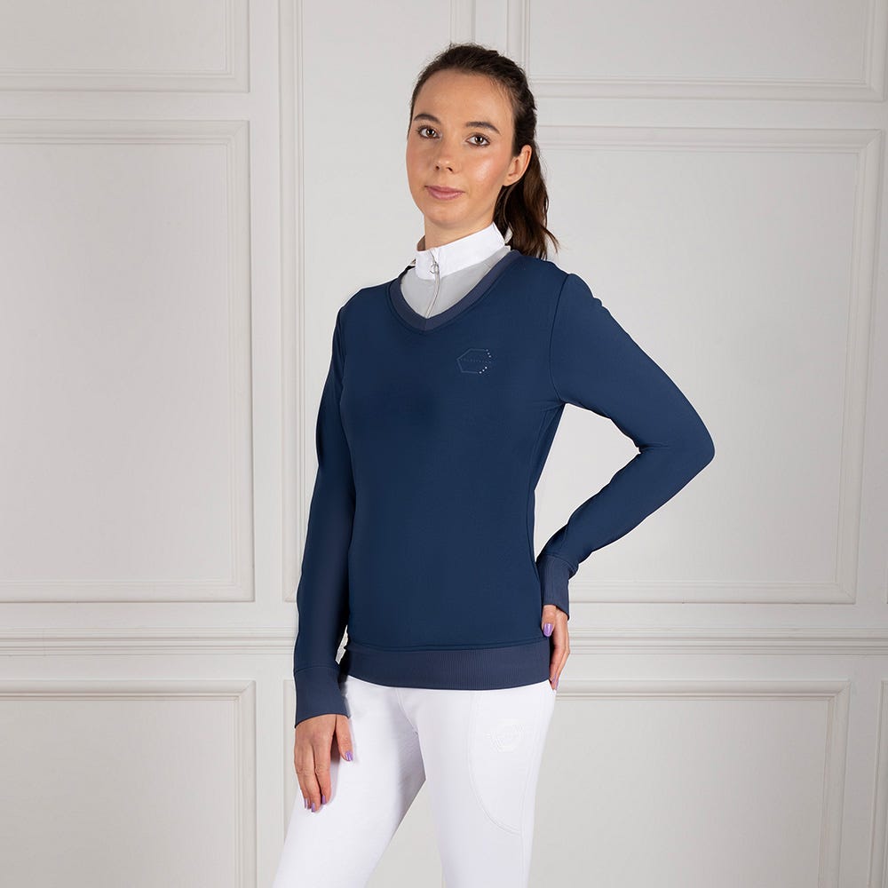 Coldstream Crailing Performance Sweater- Oxford Blue