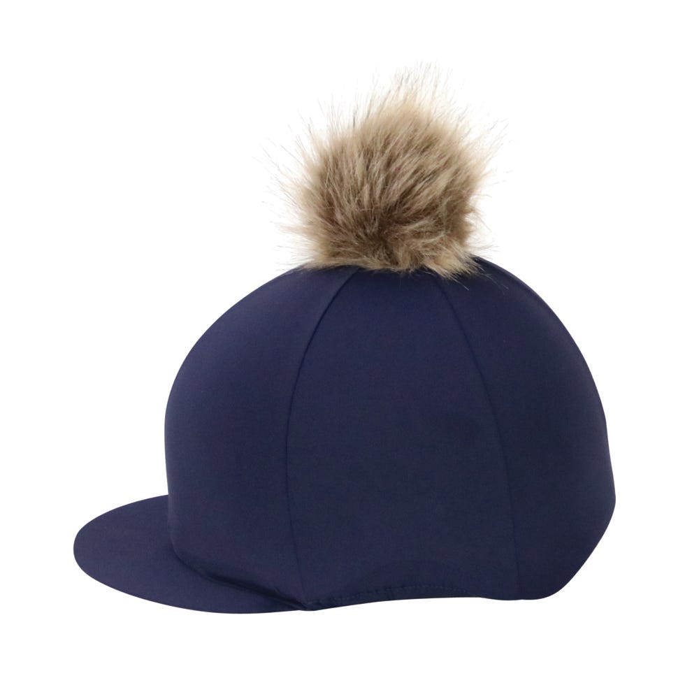 Hy Equestrian Hat Cover with Faux Fur Pom Pom
