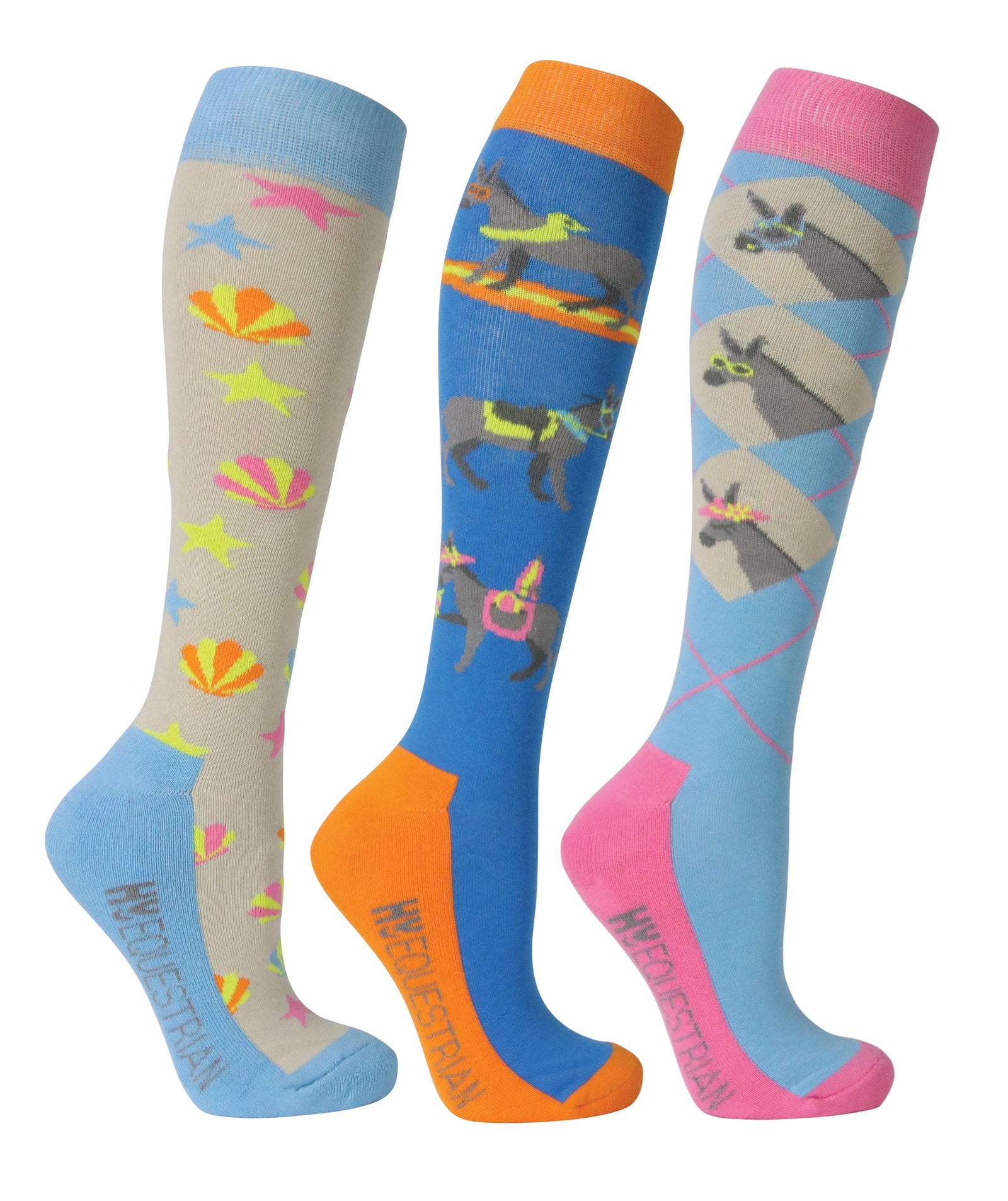Hy Equestrian Seaside Donkey Socks (Pack of 3)