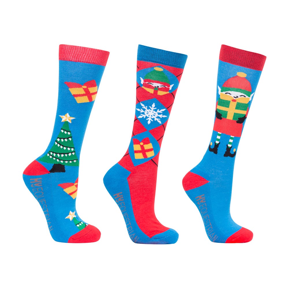Hy Equestrian Jolly Elves Children's Socks (Pack of 3)