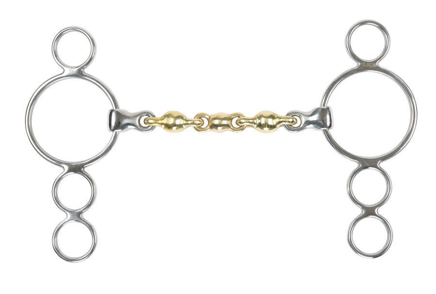 Brass Alloy Waterford Three Ring Gag - Nags Essentials