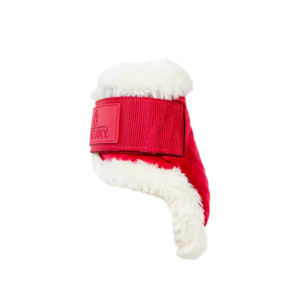 Kentucky Vegan Sheepskin Young Horse Fetlock Boots Velvet - Red