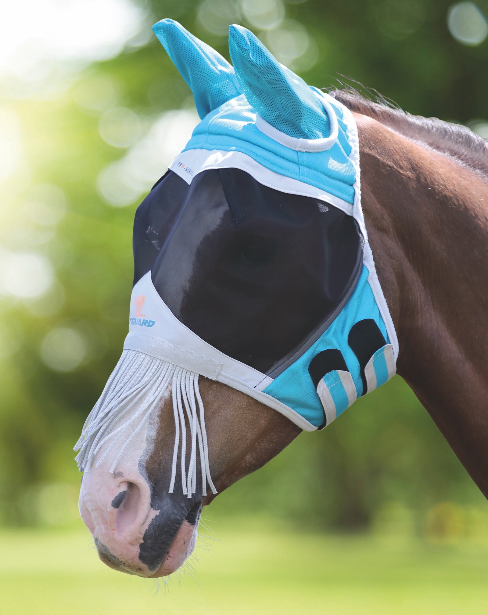 FlyGuard Pro Fine Mesh Fly Mask with Ears & Nose Fringe