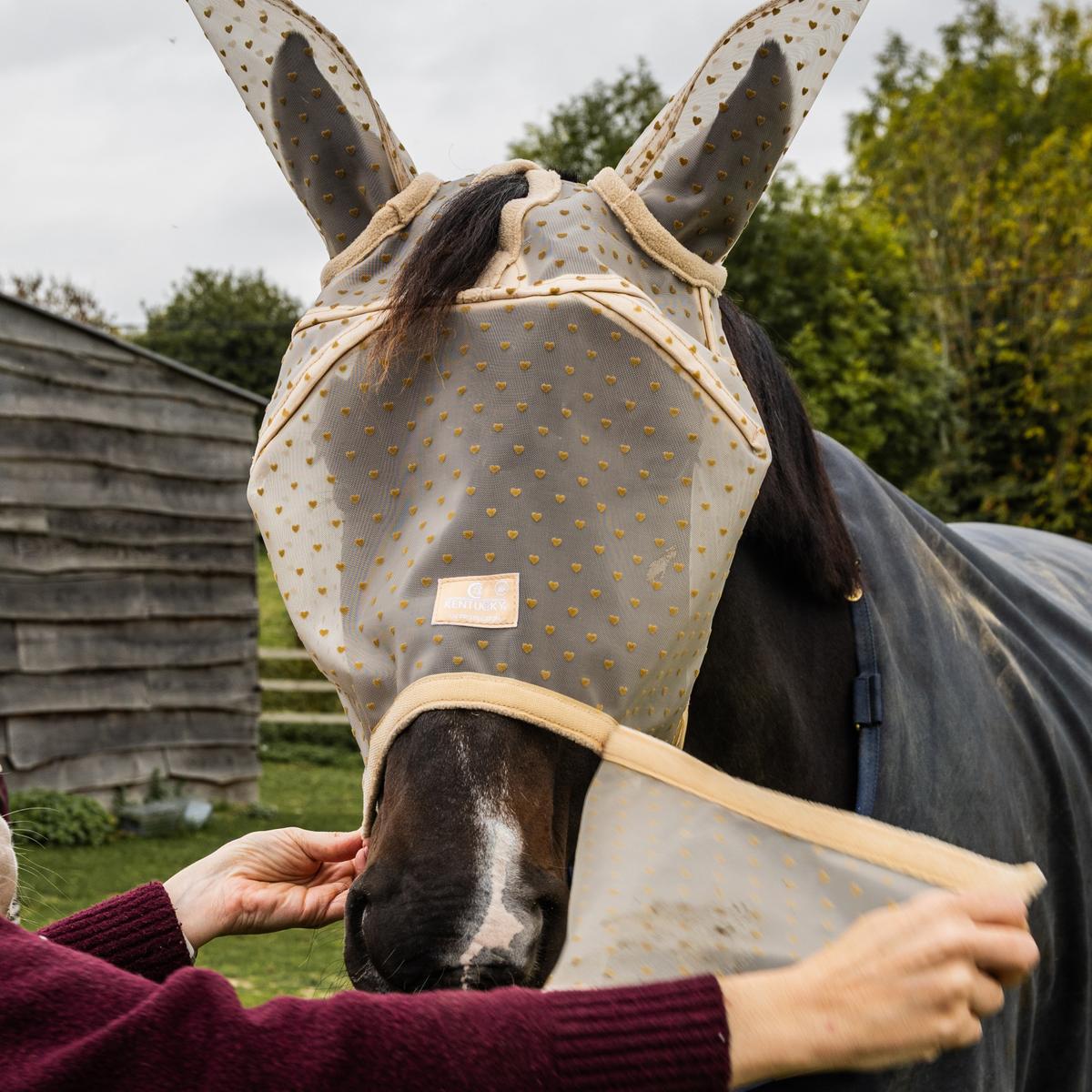 Kentucky Fly Mask Heart with Ears and Nose