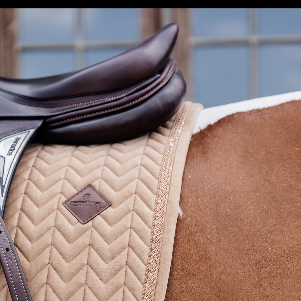 Kentucky Saddle Pad Velvet Fishbone Plaited Glitter Rope Show Jumping