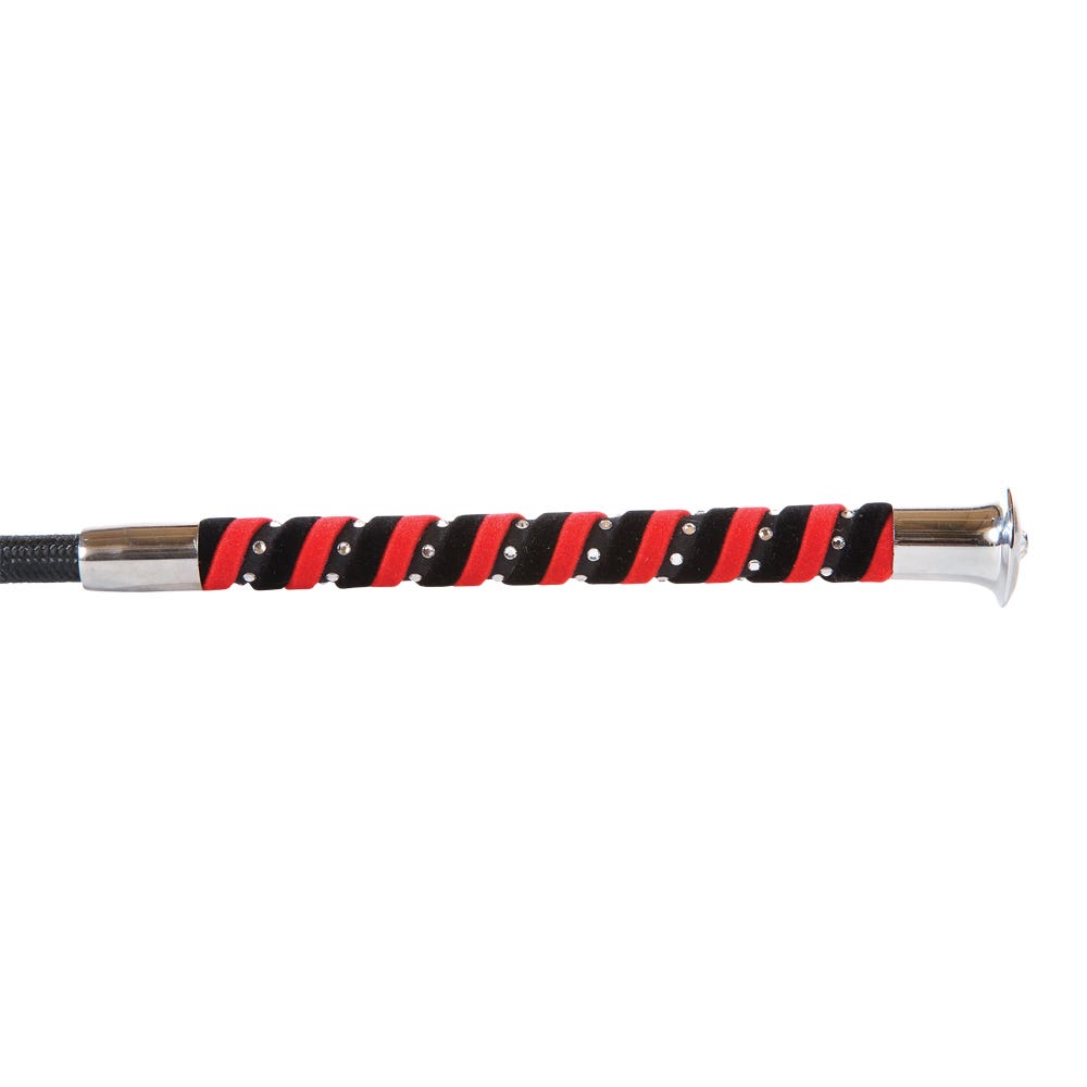 Hy Equestrian Diamante Riding Whip - Red/Black
