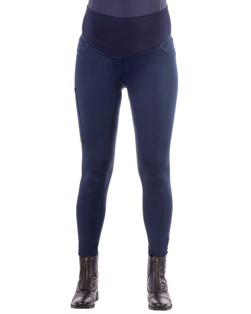 Maternity Riding Tights Full Grip Navy