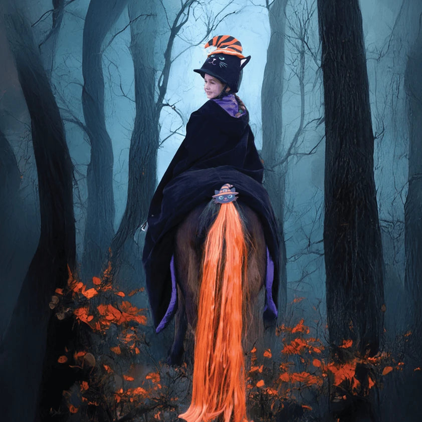 Salem Cat Halloween Horse Tail Tassel