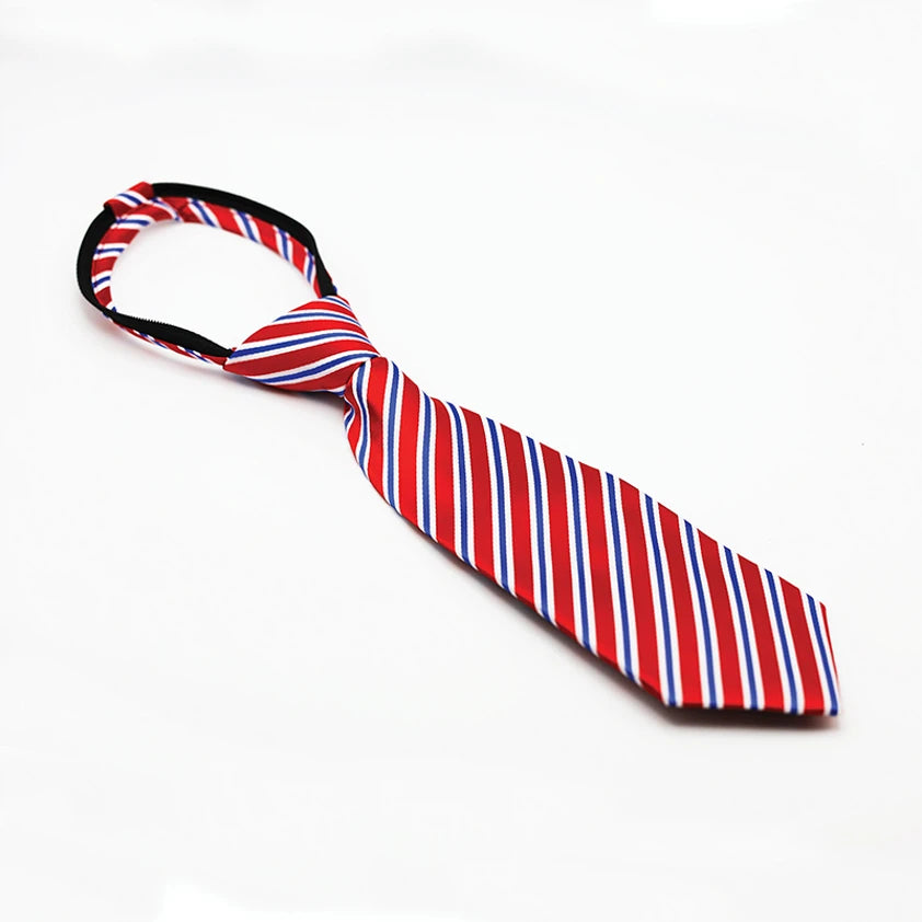 Regent Stripe Ready-Tied Show Tie - Adult Red/Navy