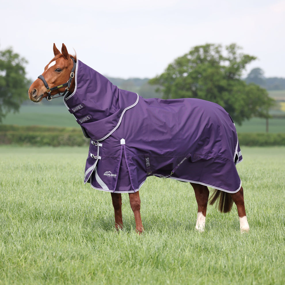Highlander Original 100 Turnout Rug & Neck Set -Plum