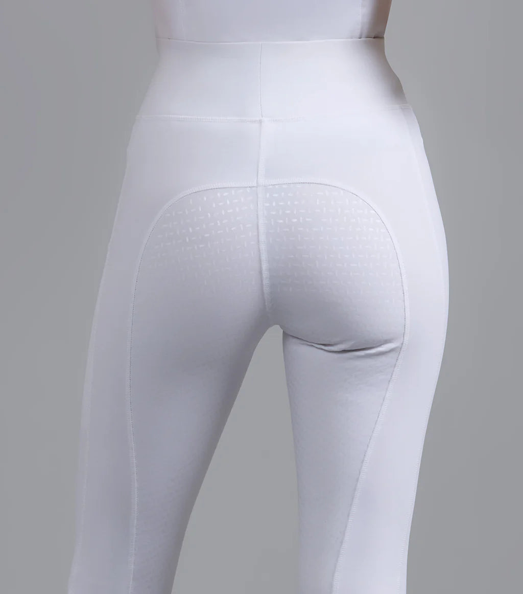 Premier Equine Aresso Ladies Full Seat Gel Riding Tights - White