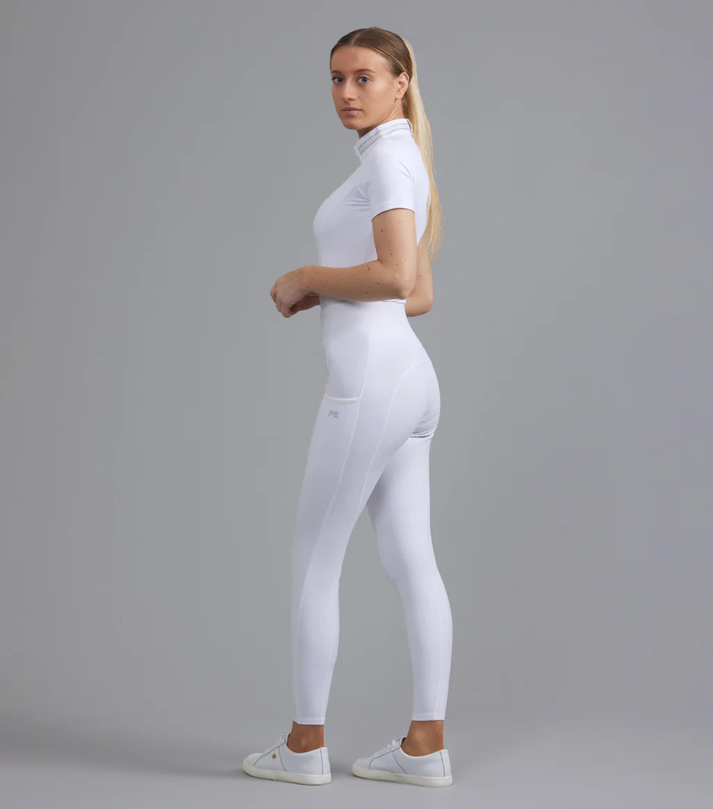 Premier Equine Aresso Ladies Full Seat Gel Riding Tights - White