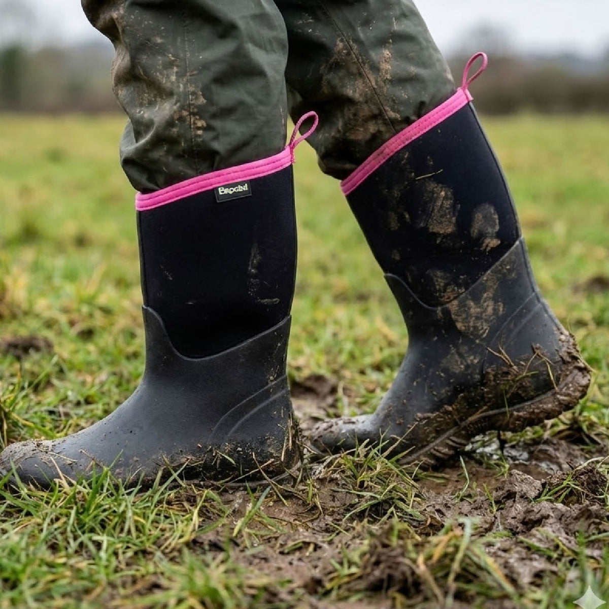 Brogini Keswick Ladies Muck Boots - Black/Pink