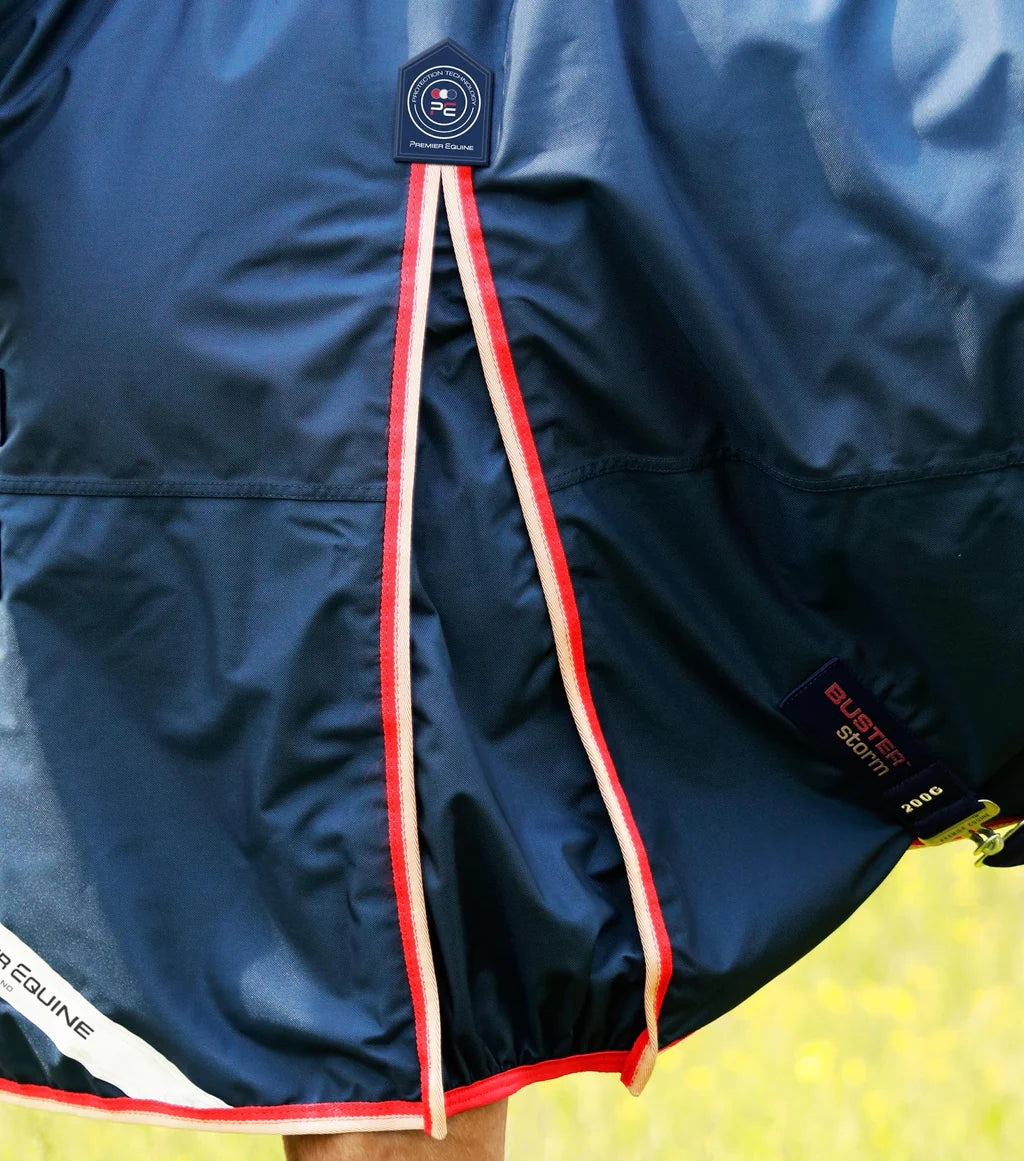 Premier Equine Buster Storm 200g Combo Turnout Rug with Snug-Fit Neck Cover - Navy