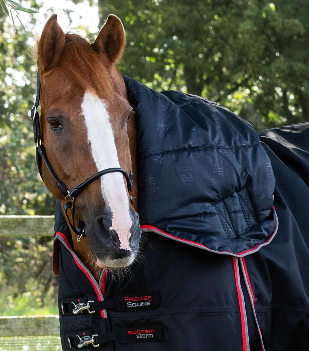 Premier Equine Buster Storm 400g Combo Turnout Rug with Snug Fit Neck - Black