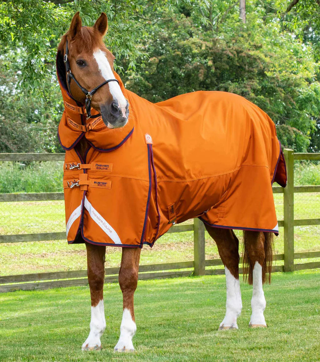 Premier Equine Buster Storm 200g Combo Turnout Rug with Classic Neck Cover - Burnt Orange