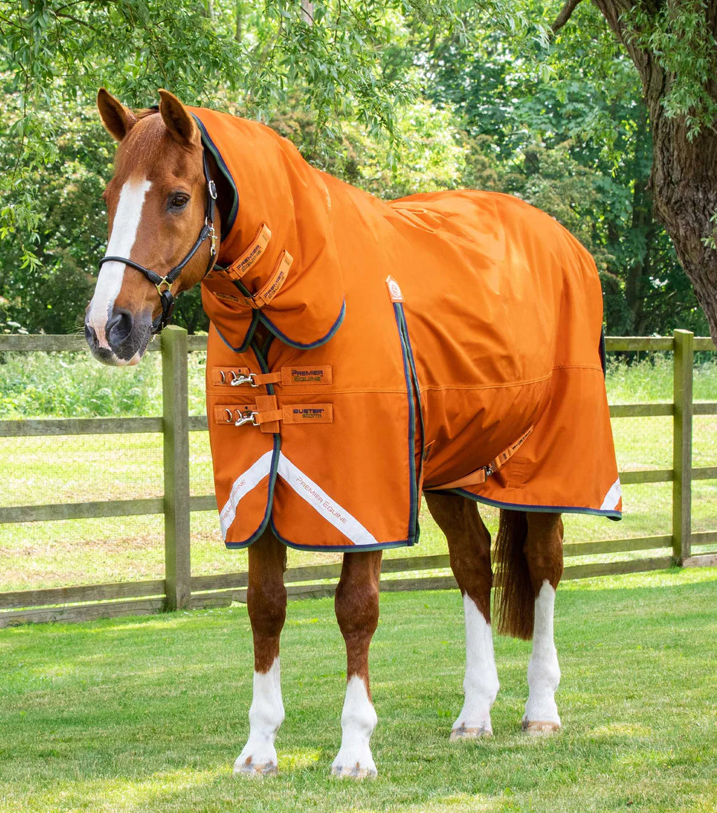 Premier Equine Buster Storm 400g Combo Turnout Rug with Classic Neck Cover - Burnt Orange