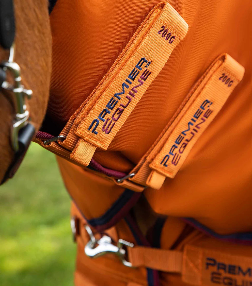 Premier Equine Buster Storm 200g Combo Turnout Rug with Classic Neck Cover - Burnt Orange