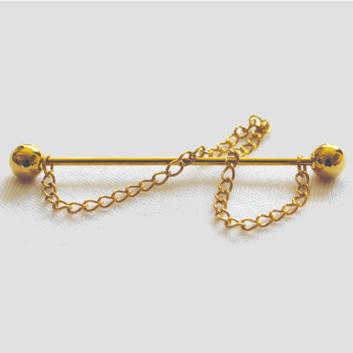 Collar Pin & Chain - Gold
