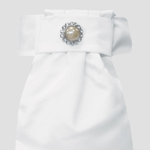 Equetech Pearl Deluxe Ready-Tied Stock - White