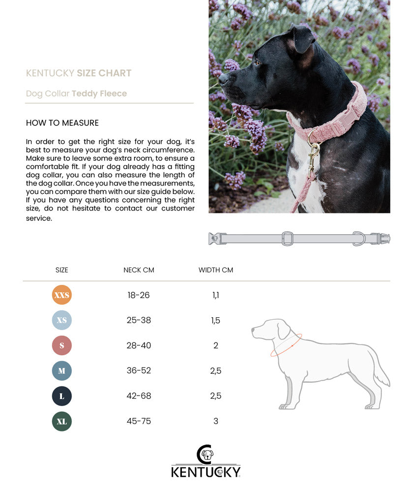 Kentucky Dog Collar Teddy Fleece – Black