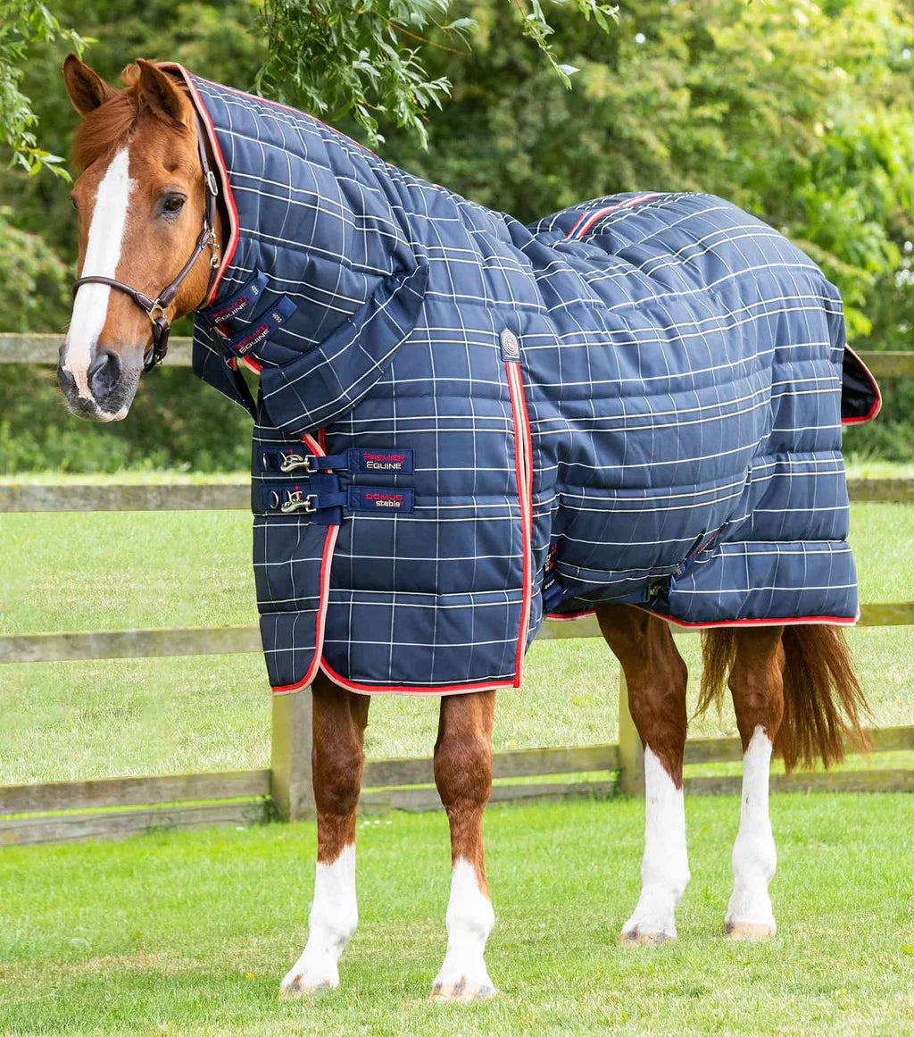 Premier Equine Domus 400g Stable Rug -Navy Check