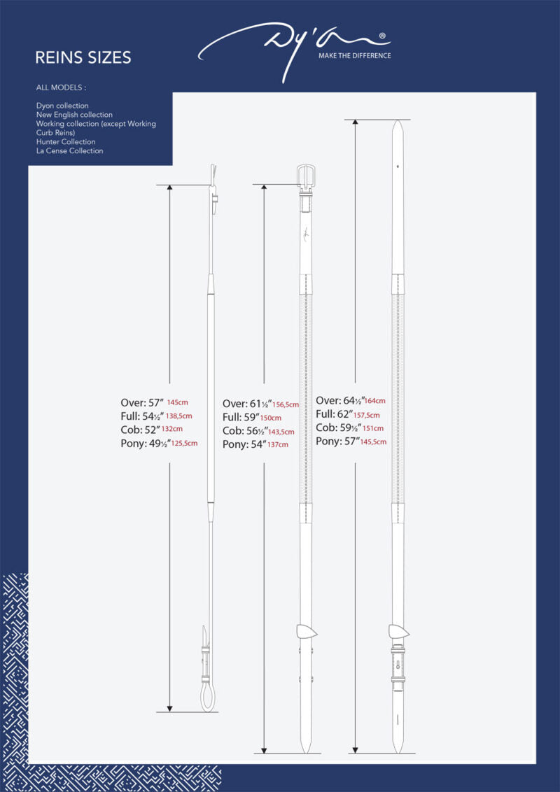 Dyon 1/2 Rubber Reins with 7 integrated Stops
