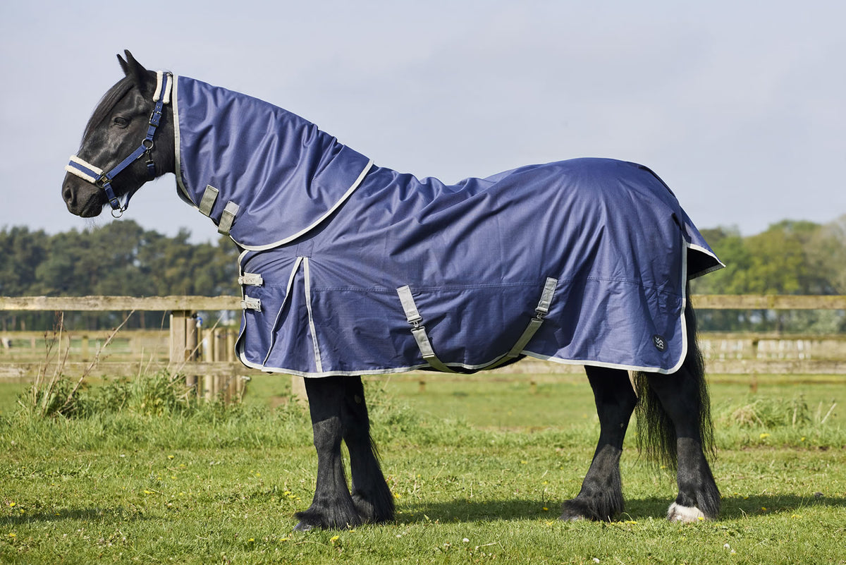 Firefoot Turnout Rug Detachable Neck 50g  - Navy/Grey