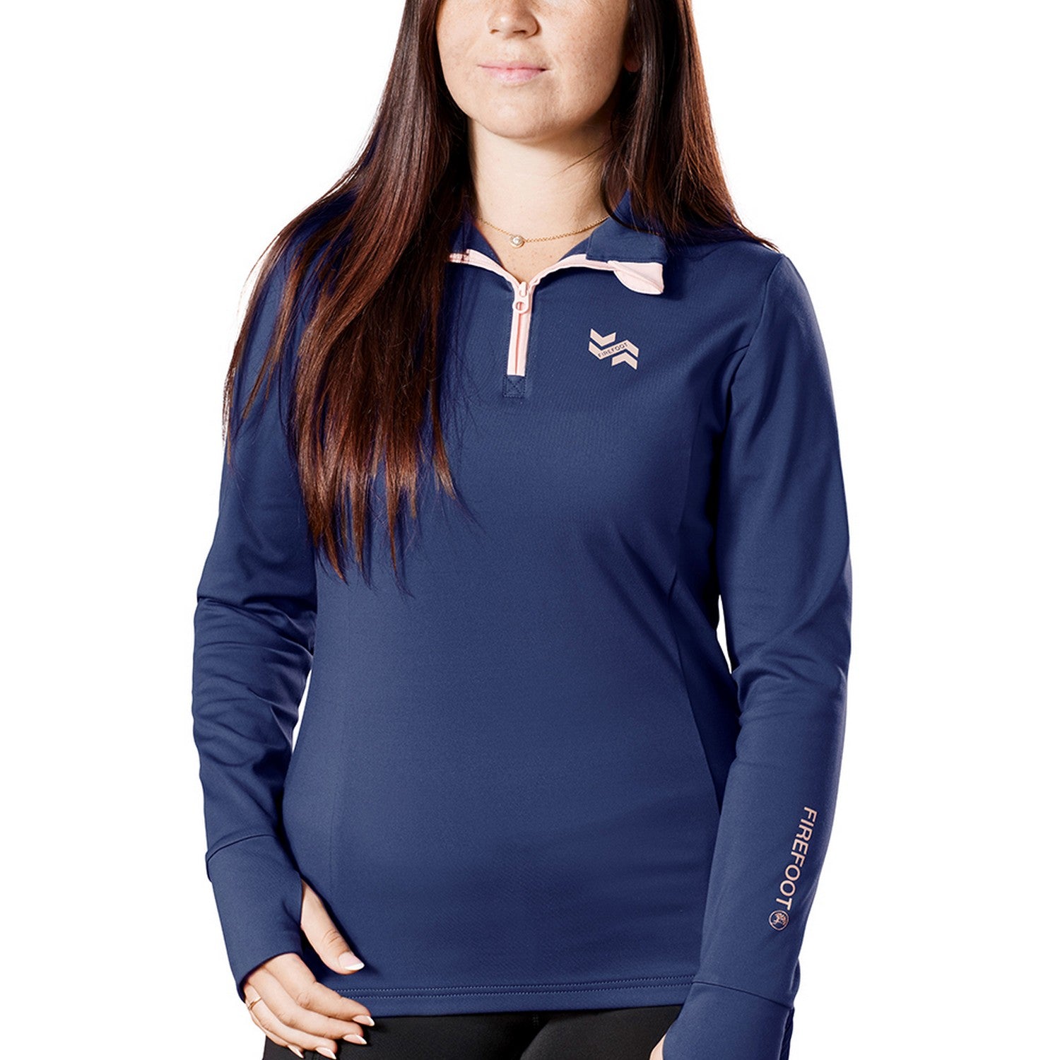 Firefoot Birkby Fleece Lined Baselayer Ladies - Navy/Rose Gold