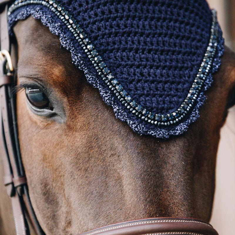 Kentucky Horsewear Long Fly Veil Stone and Pearl