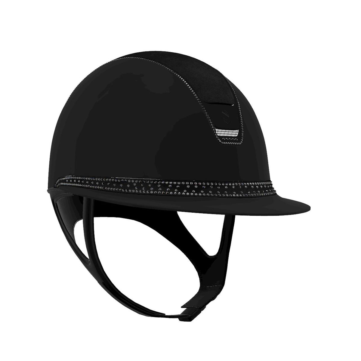 Samshield MissShield 2.0 Black Tiara Frontal Band and Alcantara Top with Chrome Black Trim with Full Swarovski Crystals