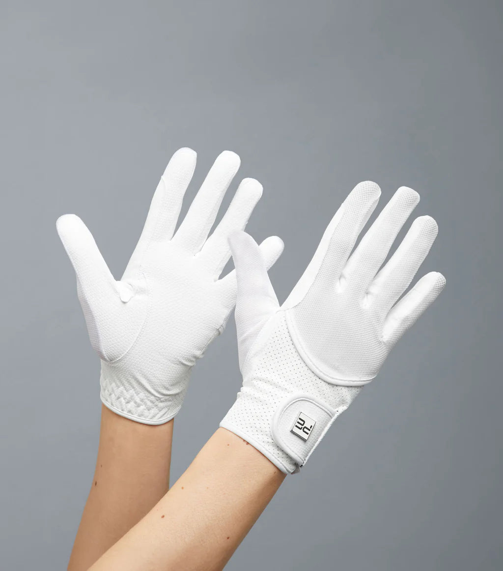 Premier Equine Presa Junior Mesh Competition Riding Gloves - White