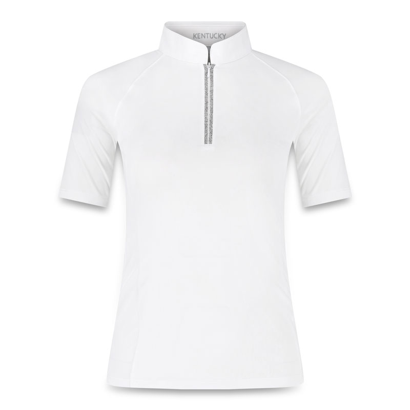 Kentucky Womens Show Shirt with Glitter Zipper Short Sleeve