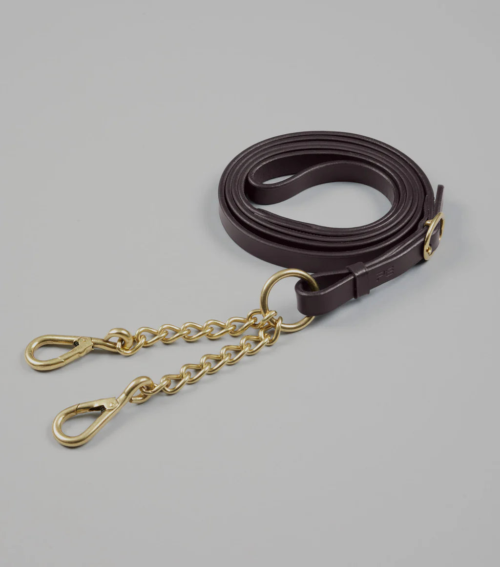 Premier Equine Leather Lead Rein with Chain Coupling