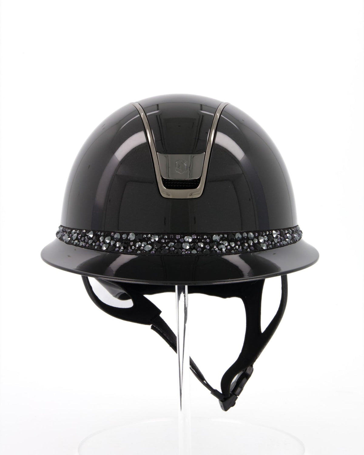 Samshield MissShield 2.0 Glossy Black with Glacier Frontal Band with Chrome Black Trim & blazon