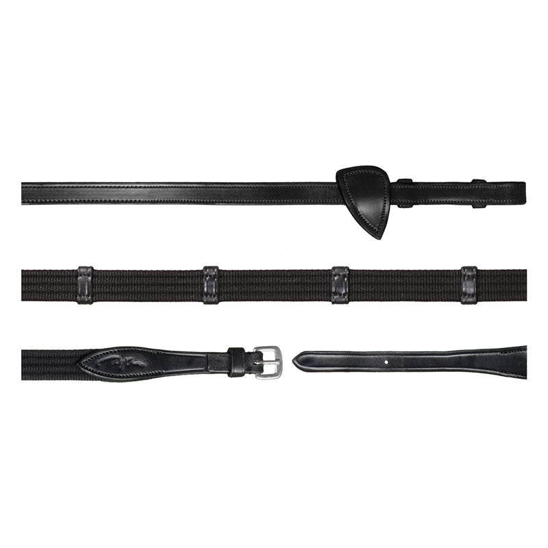 New English 5/8″ Web Reins With 9 Leather Loops