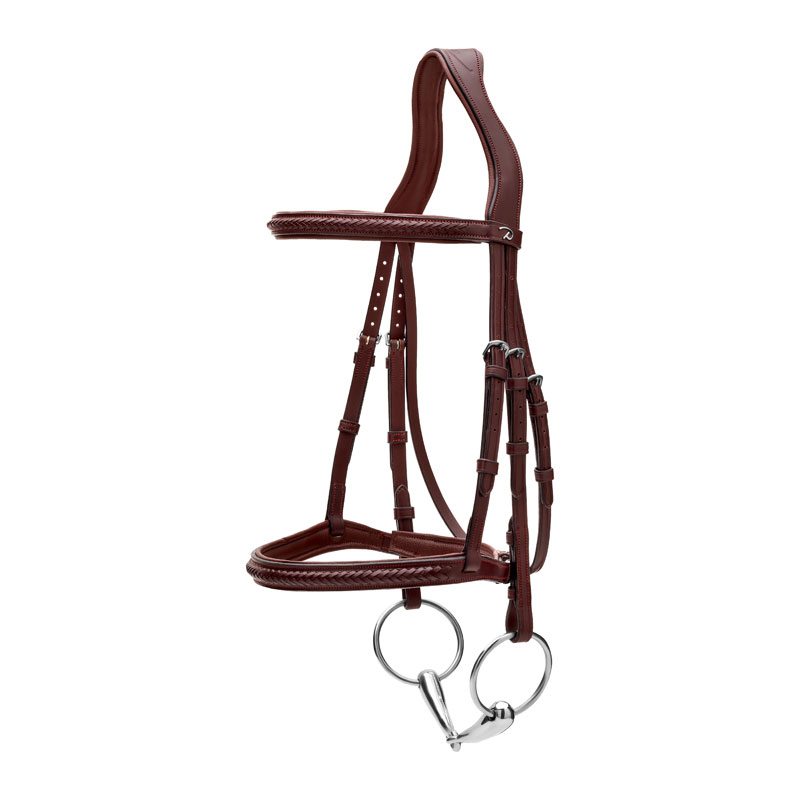 New English Plaited Noseband Bridle Without Flash