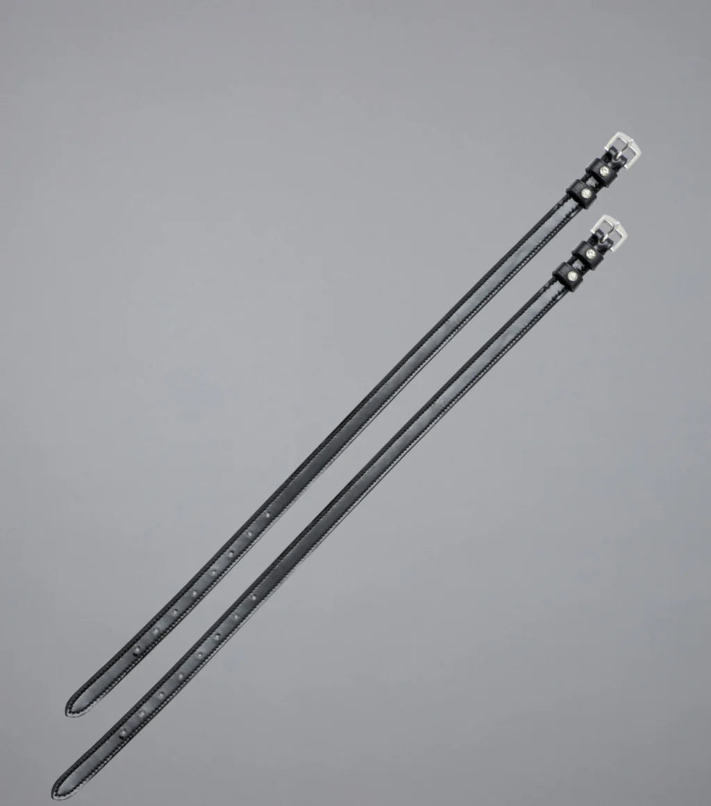 Premier Equine Patent Leather Spur Straps - Black