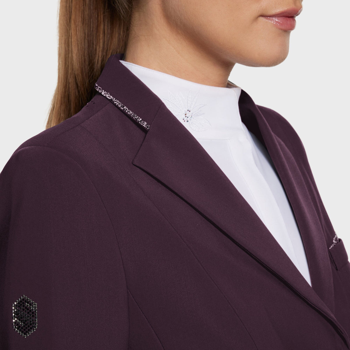 Samshield Victorine Crystal Fabric Ladies Competition Jacket - Plum SS25